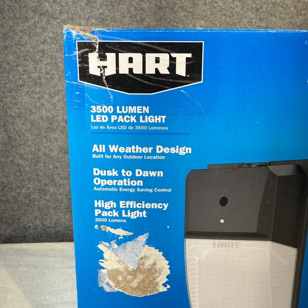 HART 3500 Lumen LED Pack Light All Weather Dusk Dawn‎ Outdoor Security Lighting - Picture 2 of 5